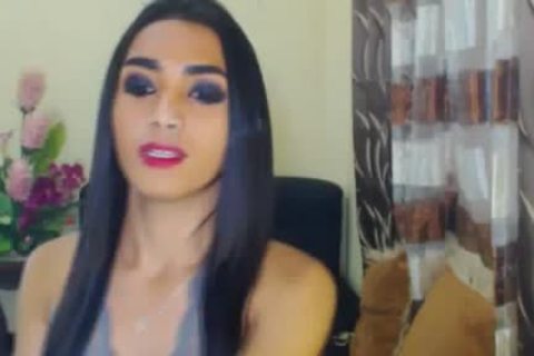 Hung shemale Plays Her throbbing penis