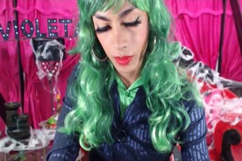 breasty sheboy Jerking Her 9 Inch cock