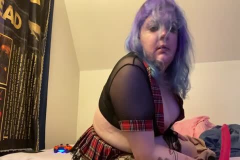 Chubby transsexual fun with toys solo