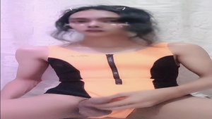 oriental ladyboy Masturbation before Swimming