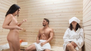 TransAngels - Couple Bailey Archer in the sauna cheating