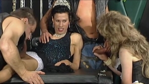 Group sex in the dungeon starring tranny