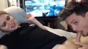 wild blond tranny receives oral-job stimulation On Tgirlcamz Com