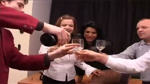 outstanding group sexwith brunette shemale