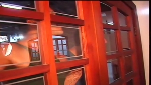 concupiscent brunette hair ladyman babe poked By Two Hard ramrod