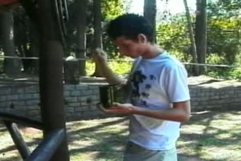 young blond ladyman Gives favourable twink bj In Park